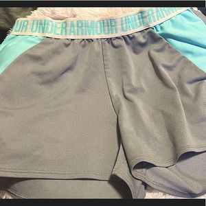 Under Armour medium loose grey and blue shorts